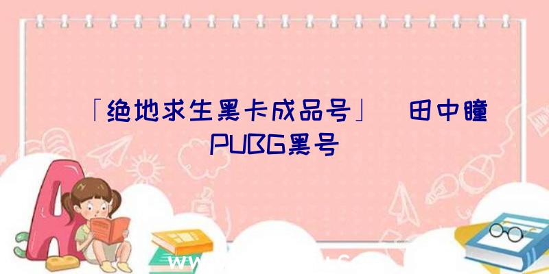 「绝地求生黑卡成品号」|田中瞳PUBG黑号